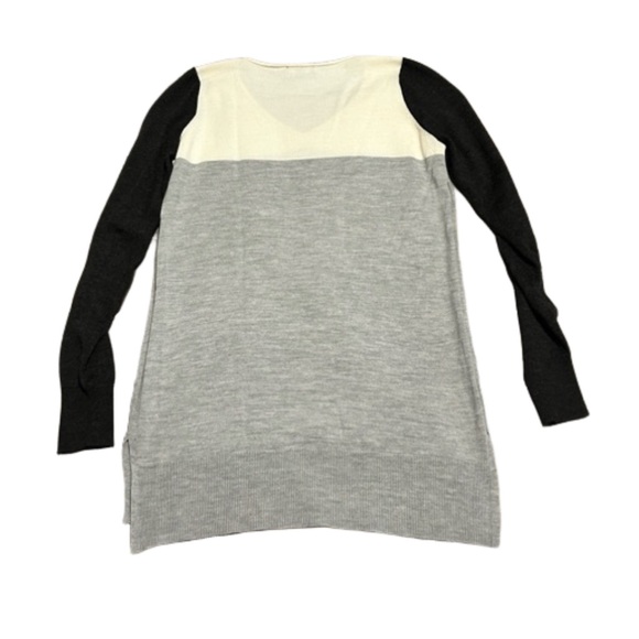 🍄Ann Taylor Color-block Tunic Merino Wool Blend Sweater Size M - Picture 3 of 7